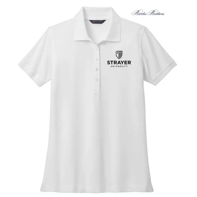 NEW STRAYER Brooks Brothers® Women’s Pima Cotton Pique Polo - White